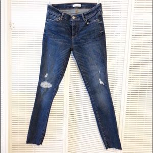 Loft Modern Skinny Chewed Hem Cropped Jeans